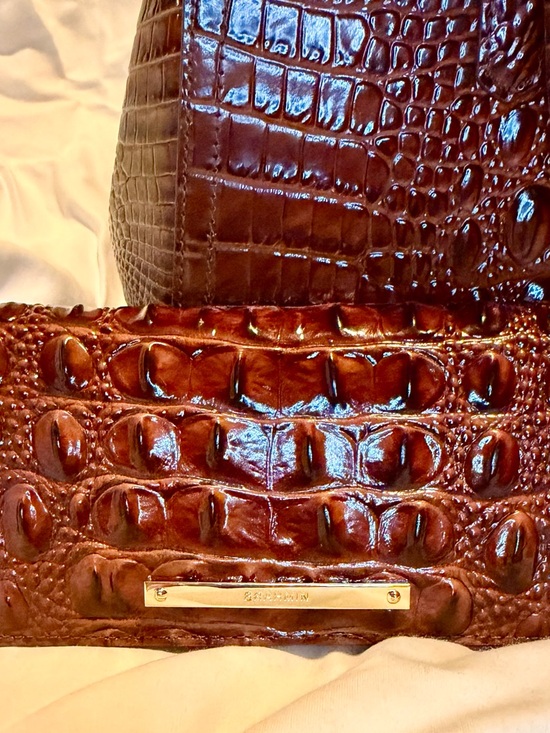 Brahmin Finley Satchel Melbourne Pecan & Ady Wallet - Picture 2 of 16